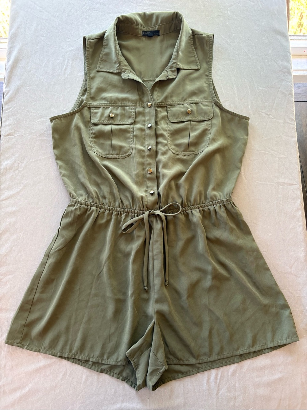 BeBop Olive Green Utility Romper